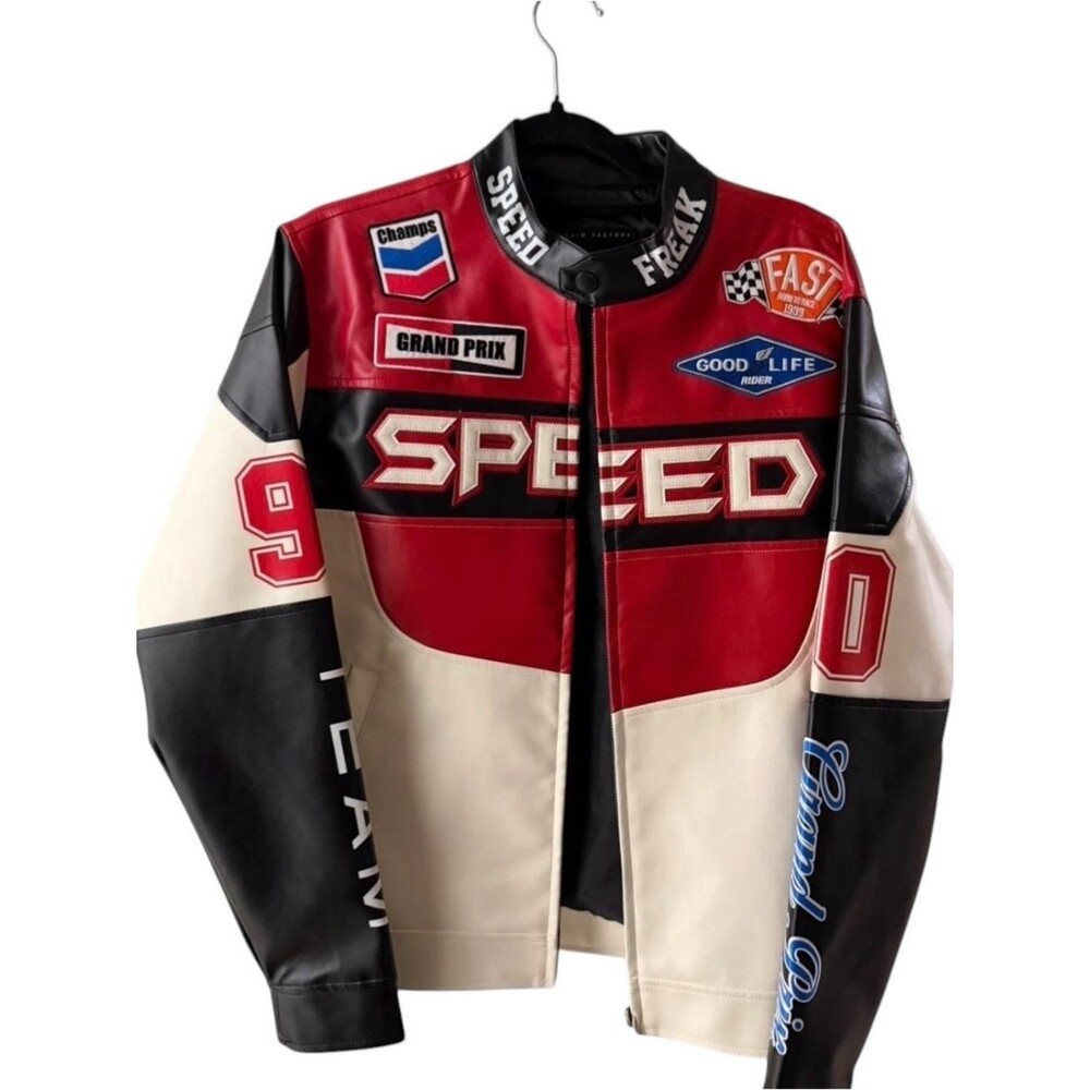 Copper Rivet Multi color racing jacket NWT